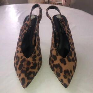 Dune London Leopard Print Slingback Heels